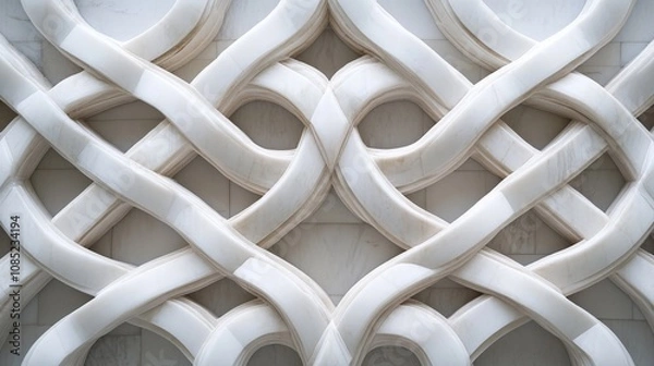 Fototapeta Elegant White Pattern Inspired by Historical Design