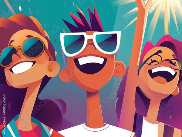 Fototapeta Joyful School Party: Celebrating the New Year with Smiles