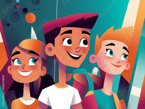 Obraz Festive Vibes with Happy Children Celebrating the New Year