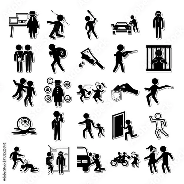 Obraz Criminal minds icon set