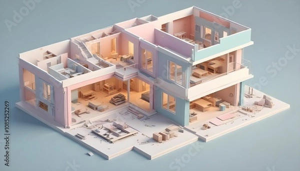 Fototapeta House 3d rendering design