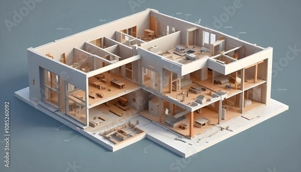 Fototapeta House 3d rendering design