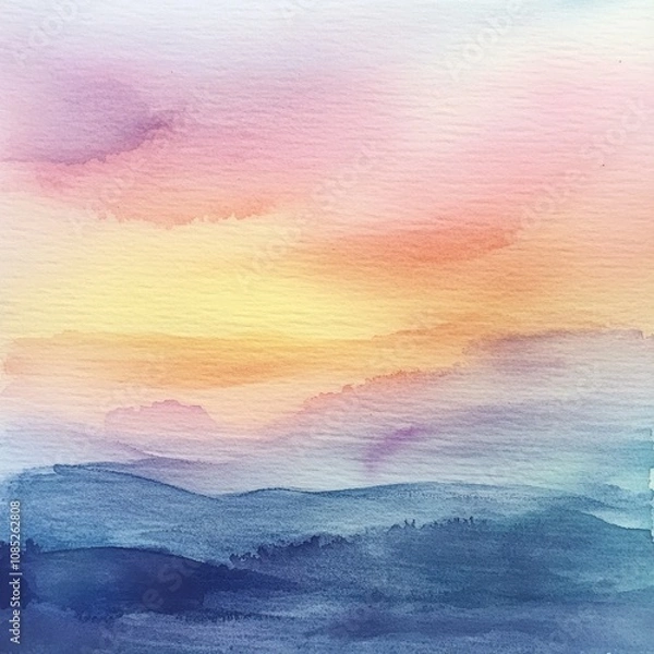 Fototapeta Soft Pastel Gradient Watercolor Texture Background