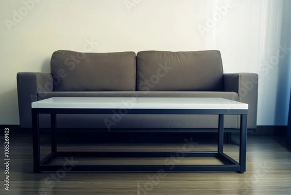 Fototapeta Minimalist empty coffee table