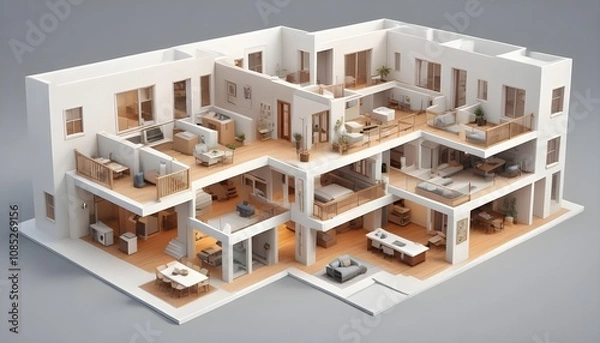 Fototapeta House 3d rendering design