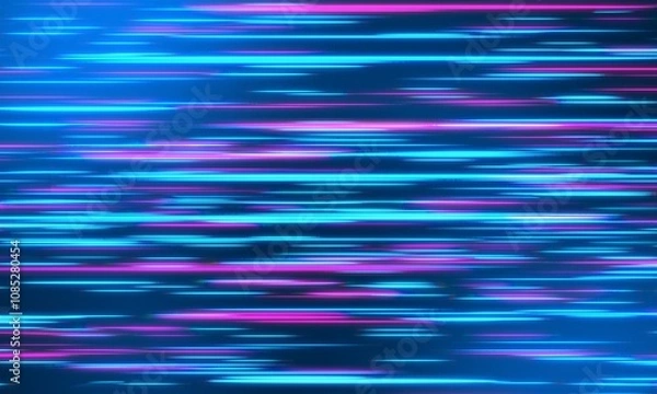 Fototapeta ネオンのスピードラインのエフェクト★サイバーパンクな壁紙背景バナー