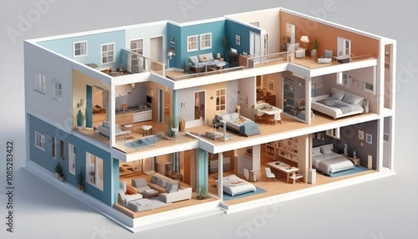 Fototapeta House 3d rendering design