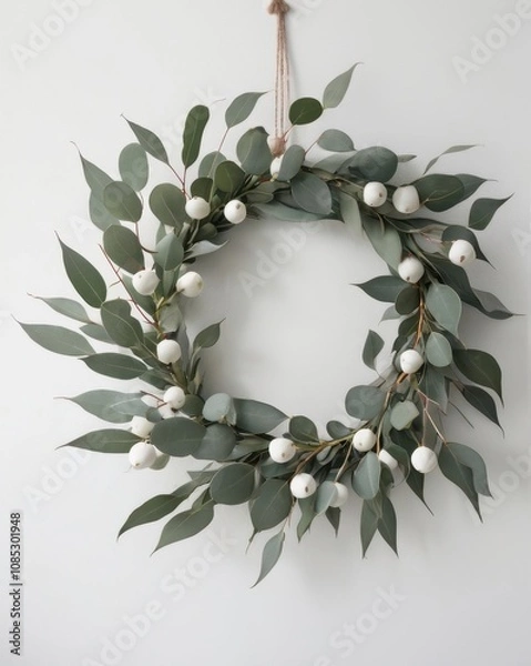 Fototapeta A close-up of a beautifully crafted silver Christmas ornament resting on a polished wooden table. The ornament features intricate frosted designs and delicate glittering patterns. In the background, a