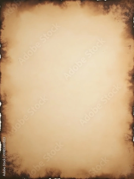 Obraz Charred parchment with uneven burn marks and a soft gradient into tan tones.