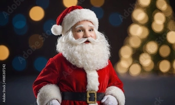 Obraz Santa Claus holiday background, realistic illustration