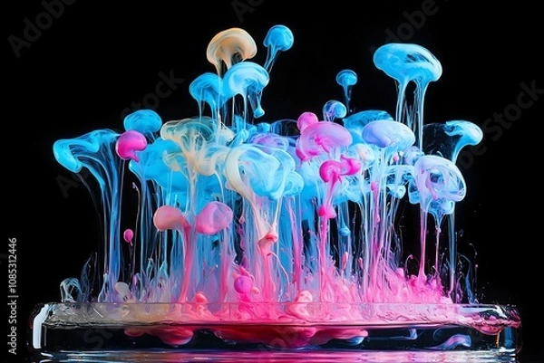 Fototapeta Vivid Swirls of Color: A Spectacular Display of Ink in Water