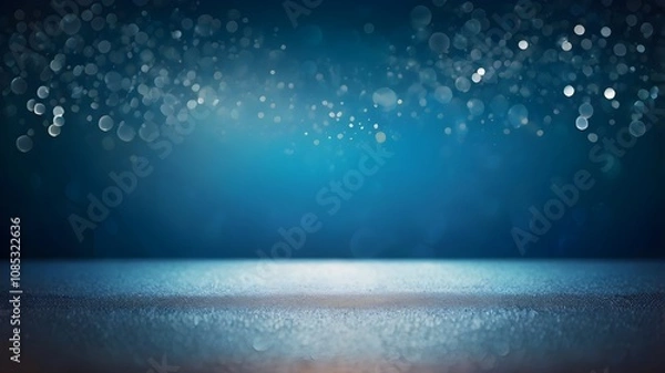 Fototapeta Abstract Blue Bokeh Background with Soft Light Effects