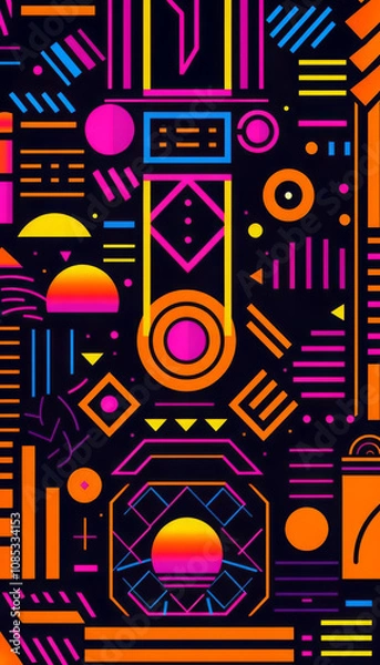 Fototapeta seamless pattern with geometric shapes