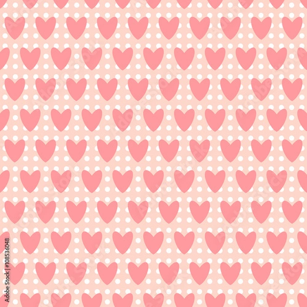 Obraz Seamless heart pattern love. Vector illustration
