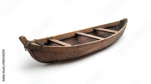 Fototapeta Antique Wooden Boat: A Journey Through Time on Water | Vintage Vessel | Nautical Exploration