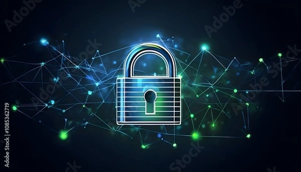 Fototapeta Digital Lock with Network Connections
