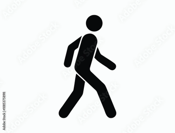 Fototapeta Simple walking icon silhouette. running icon 