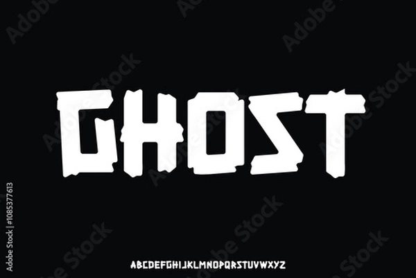 Obraz Unique decorative ghost alphabet display font vector illustration