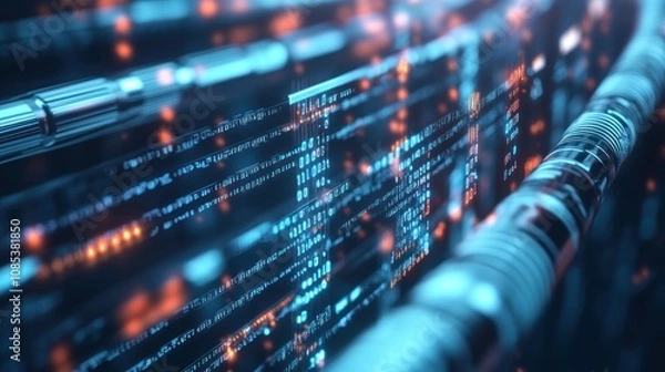 Obraz Abstract Digital Data Flow