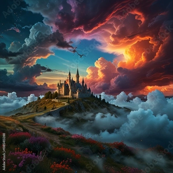 Obraz clouds over the city