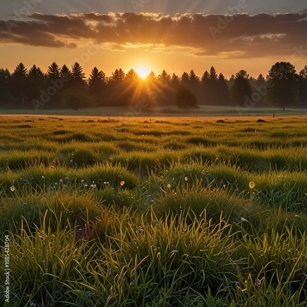 Obraz sunset in the field