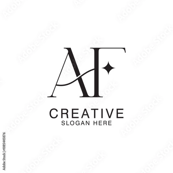 Fototapeta Modern Creative AF Logo Design. icon initial Based Monogram and Letters in Luxury vector