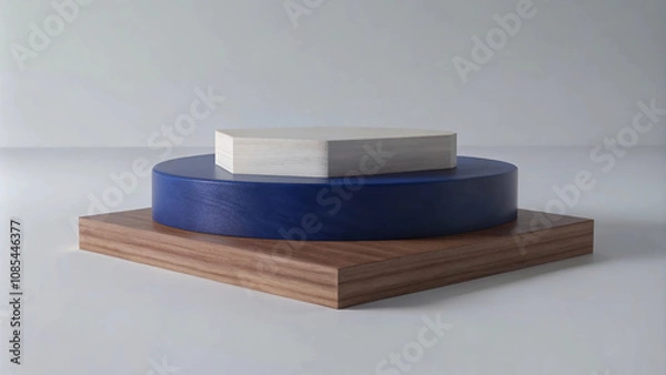 Fototapeta Warm lighting and a layered podium design make this space perfect for presentations.