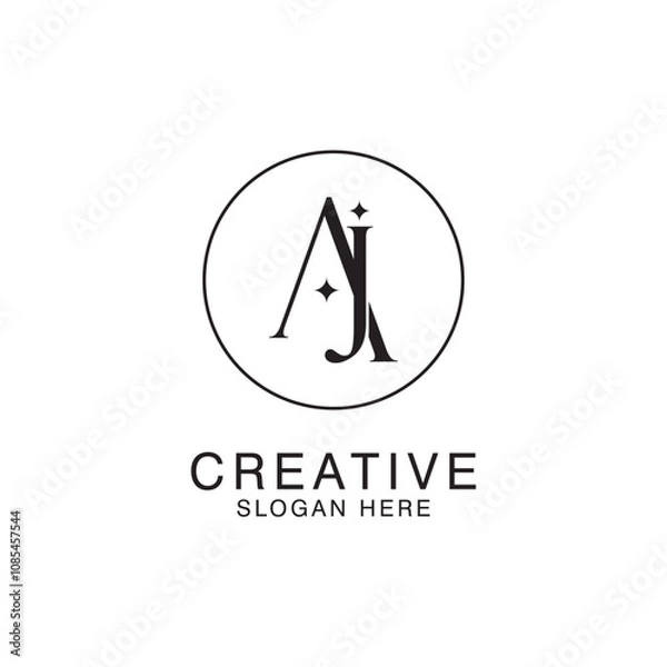Fototapeta Modern Creative AJ Logo Design. icon initial Based Monogram and Letters in Luxury vector