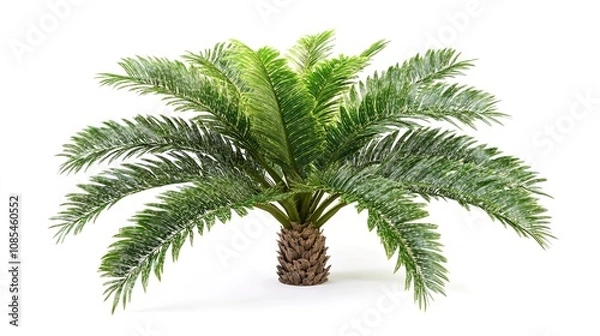 Fototapeta  Palm Tree Illustration on a White Background, Simple and Elegant Design for Tropical or Summer-Themed Projects