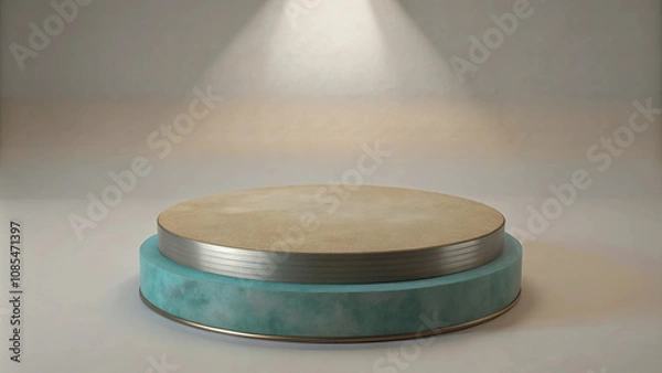 Fototapeta Warm lighting and a layered podium design make this space perfect for presentations.