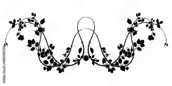 Fototapeta swirled pattern rose weave plant element. vector