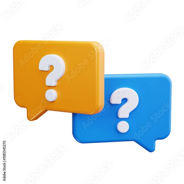 Fototapeta Question Mark 3d Render Icons