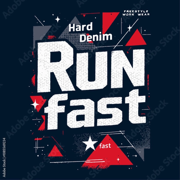 Obraz t-shirt and graphic for print  run faster  t-shirt graphics graphic  