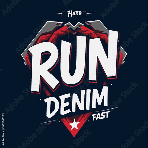 Obraz Run faster typography  with motivational quotes lettering typography 
