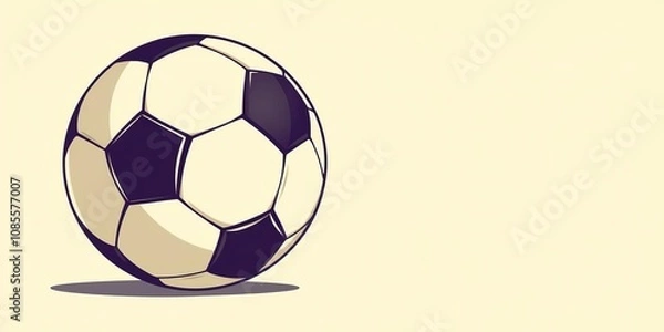 Fototapeta Vintage soccer ball and retro cleat illustration in a nostalgic style, perfect for sports-themed designs, vintage soccer ball