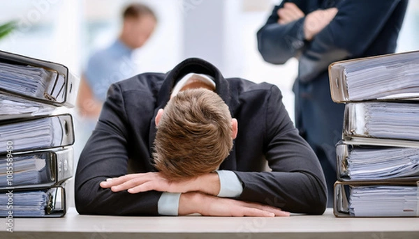 Obraz Junger Mann im Bürostress