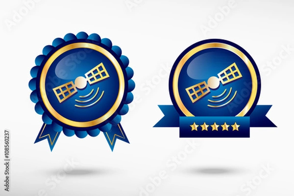 Obraz Satellite icon stylish quality guarantee badges