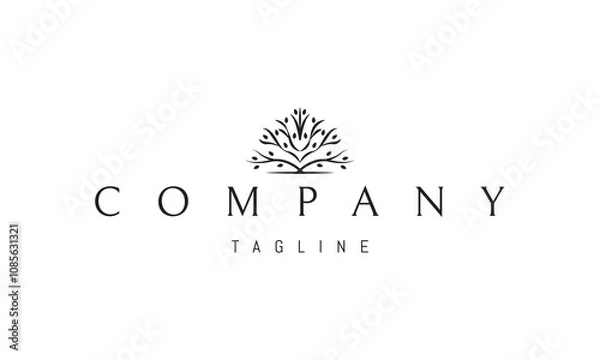 Fototapeta Vector logo with an abstract image of a tree of abundance.