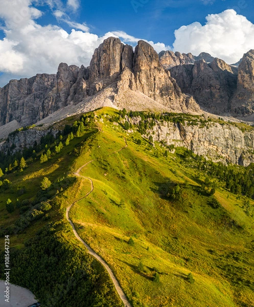 Obraz View of the Dolomites from Gardena Pass, Italy