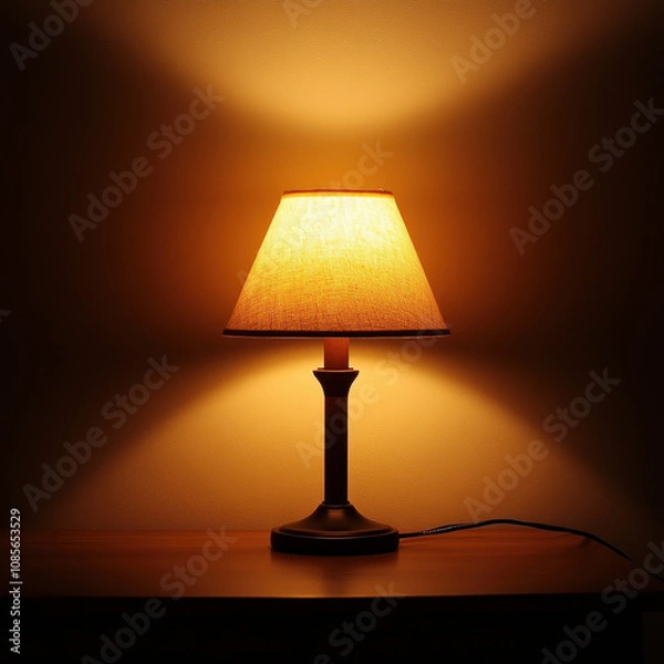 Fototapeta Classic Table Lamp Illuminating a Room with a Cozy Warm Glow