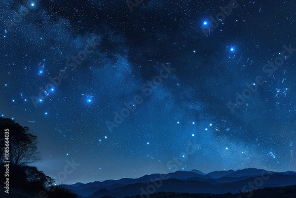 Obraz Astrological composition with empty starry sky for zodiac sign symbol