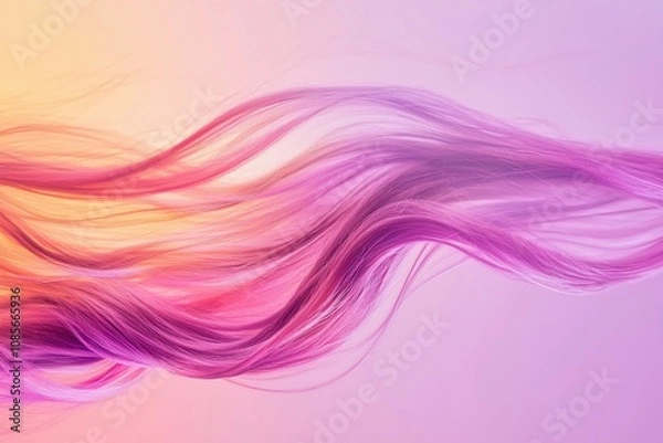 Fototapeta Stylized Flowing Waves of Pink and Purple Gradient Light