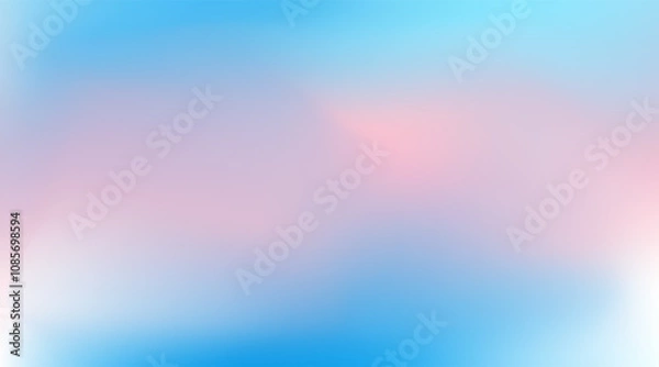 Obraz Smooth gradient sky background with soft blue and pink shades. Perfect for light and airy seasonal banners. Pastel vector gradient background.
