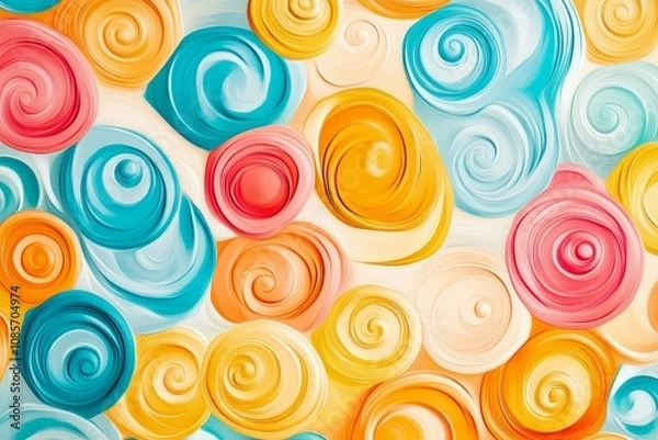 Fototapeta Vibrant abstract swirls create a captivating seamless pattern in photography shot