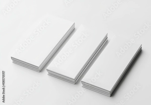 Fototapeta White blank box mockup isolated on a white background