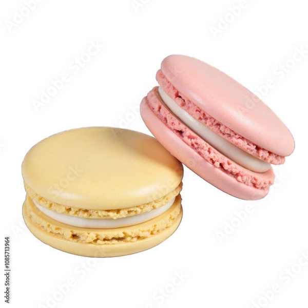 Fototapeta Macarons isolated on white background PNG transparent