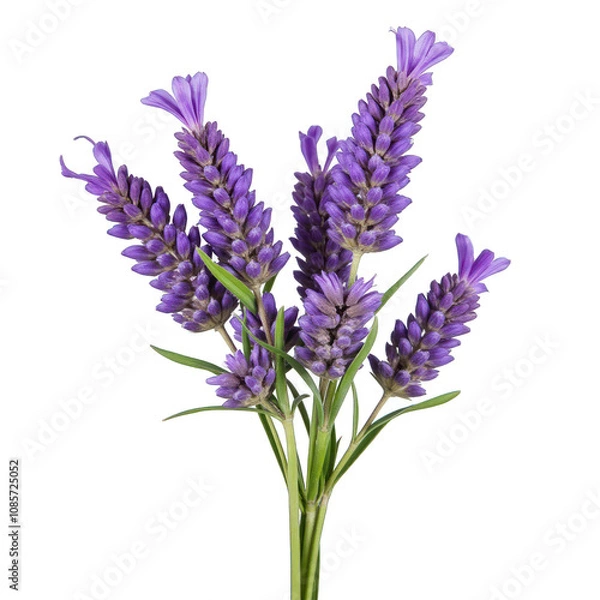 Fototapeta A bunch of lavender flowers isolated on white background PNG transparent