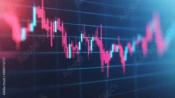 Fototapeta A futuristic hologram projecting financial volatility trends.