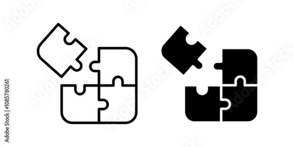 Fototapeta Puzzle icon set .Symbol isolated white background. vector illustration. color editable.