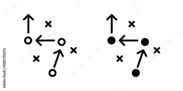 Fototapeta soccer tactics icon set .Symbol isolated white background. vector illustration. color editable.